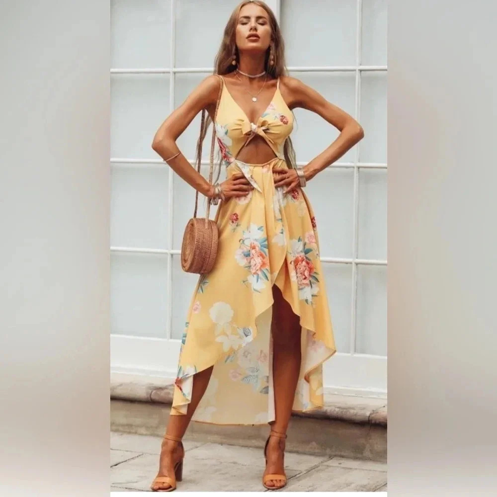 Hello Molly | Dear Emilia New Haven floral hi-low midi maxi dress women’s size M